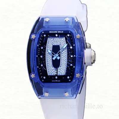 Richard Mille RM 07-02 Automatic Ladies Black With Diamonds Dial Acrylic Rubber Band