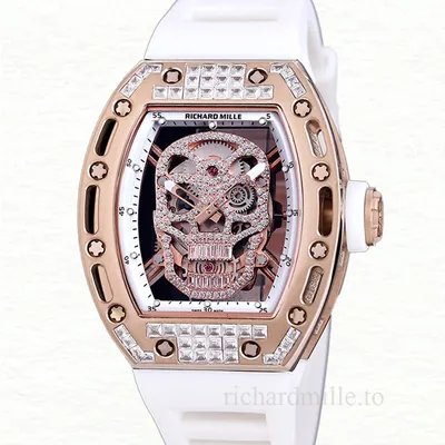 Richard Mille RM 052 Automatic Men Diamonds Skull Dial Rubber Band