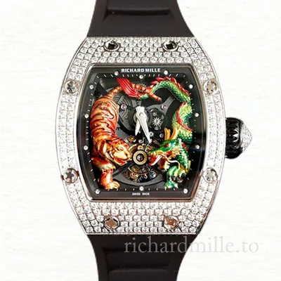 Richard Mille RM51-01 Ladies Mechanical Diamond Bezel Watch Rubber Band