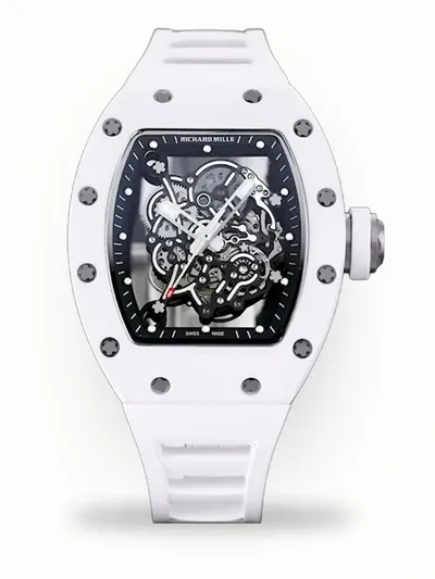 Best Richard Mille RM 055 Bubba Watson Replica - White Ceramic Skeleton, Elegant Design