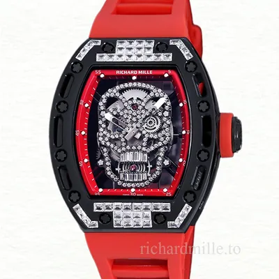 Richard Mille RM 052 Automatic Men Diamonds Skull Dial Rubber Band
