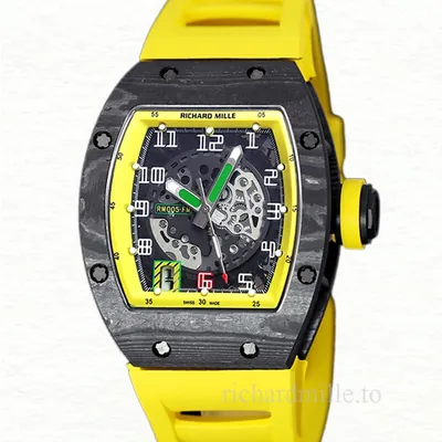 Richard Mille RM 005 Men Automatic Carbon Fiber Transparent Dial Rubber Band