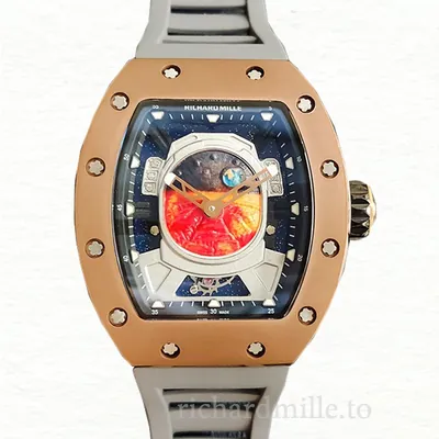 Richard Mille RM52-05 Men Mechanical Watch Mars Earth Dial Rubber Band