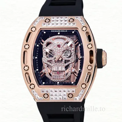 Richard Mille RM 052 Men Automatic Diamonds Skull Dial Watch