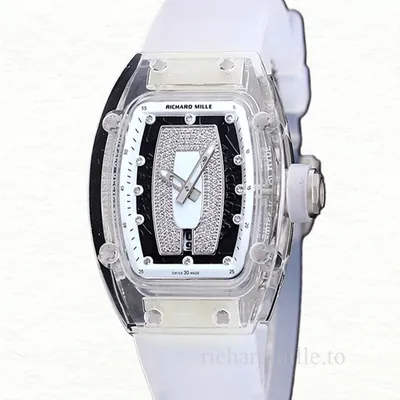 Richard Mille RM 07-02 Automatic Ladies White With Diamonds Dial Rubber Band Acrylic