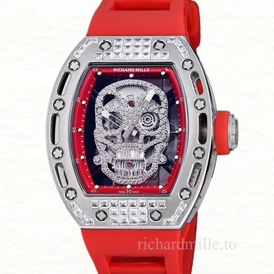 Richard Mille RM 052 Men Automatic Stainless Steel Diamonds Skull Dial Watch