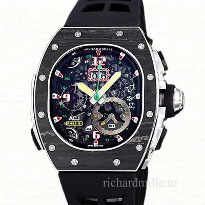 Richard Mille RM 62-01 Automatic Men Rubber Band Carbon Fiber Transparent Dial