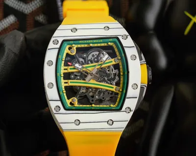 Richard Mille RM 010 Automatic Men Transparent Dial Rubber Band Watch