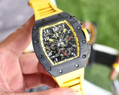 Richard Mille RM 011 Rubber Band Men’s Transparent Dial Yellow