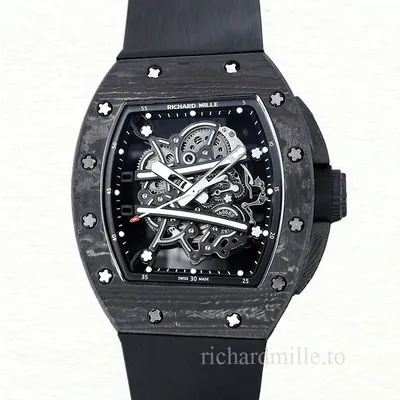 Richard Mille RM 61-01 Automatic Men Carbon Fiber Transparent Dial Rubber Band