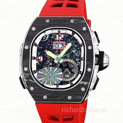 Richard Mille RM 62-01 Automatic Men Rubber Band Watch Carbon Fiber
