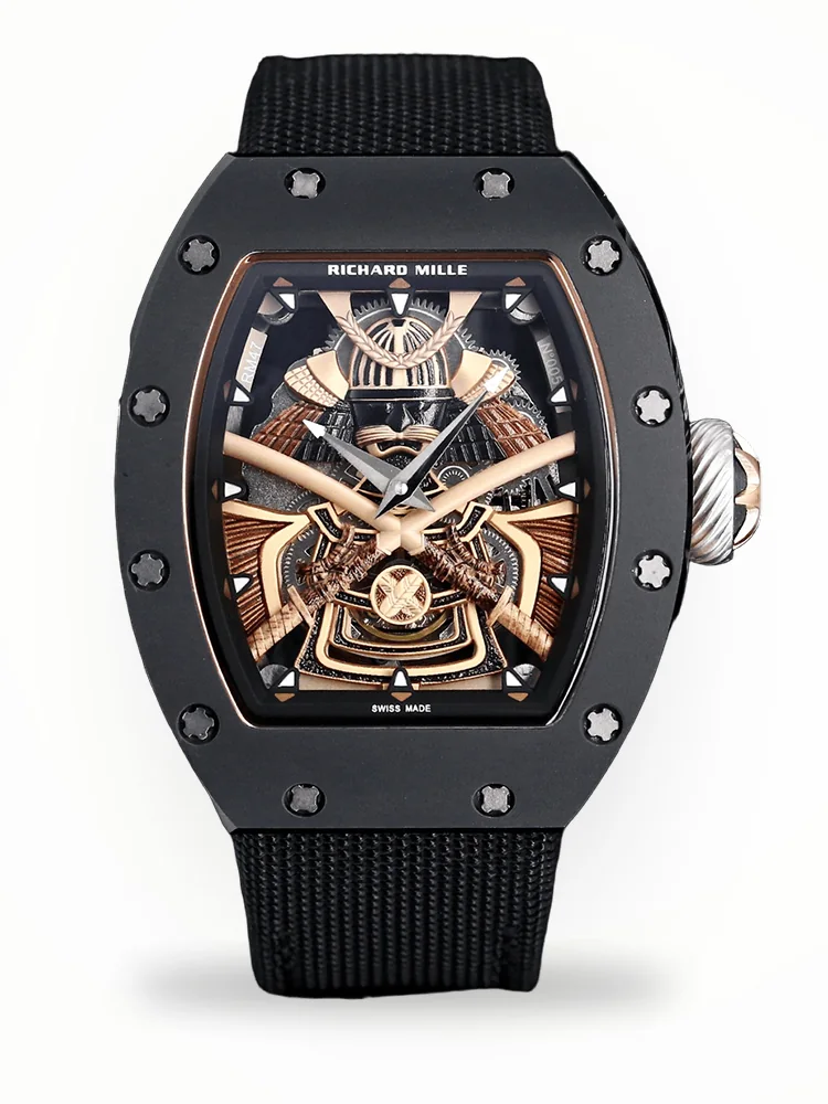 Luxury Richard Mille RM 47 Replica – Best Swiss Skeleton Tourbillon Watch With Ceramic Case & Samurai Design