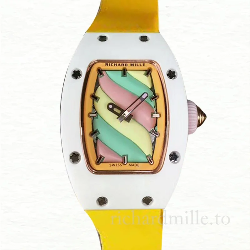 Richard Mille RM07-03 Ladies Mechanical Rubber Band Candy Dial Watch