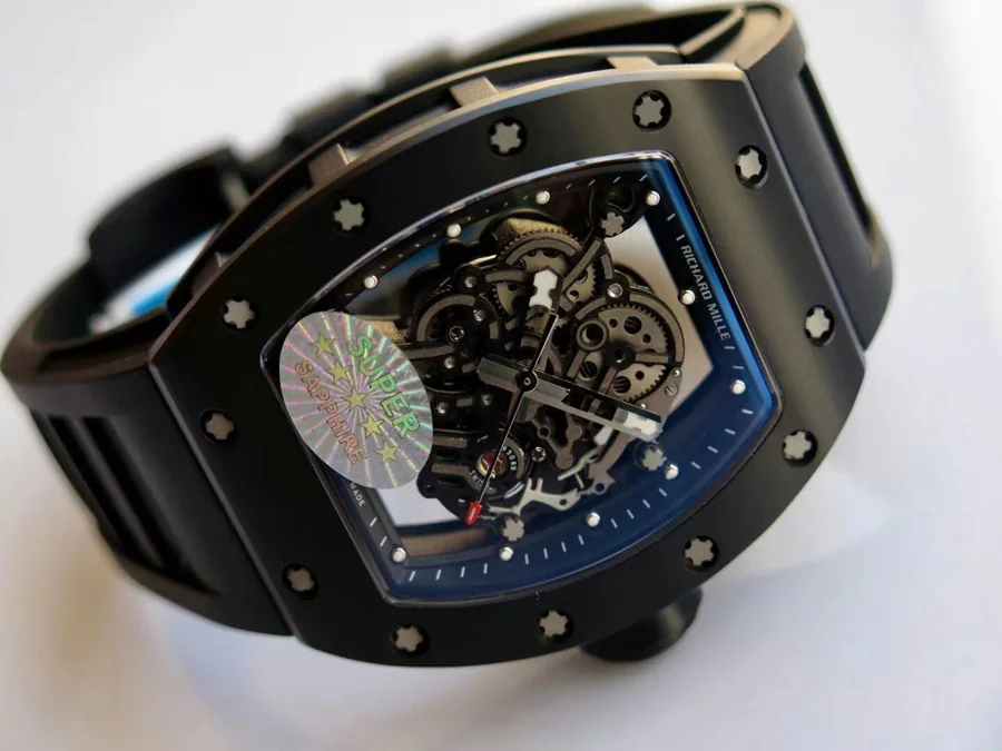 Richard Mille Replica RM 055 Black Rubber Strap