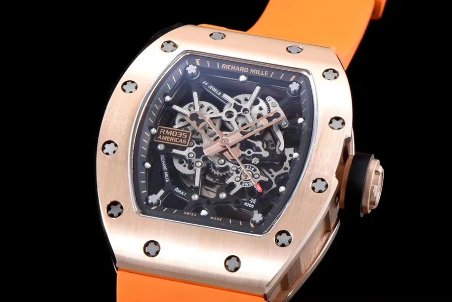 Richard Mille Replica RM 035 Orange Rubber Strap