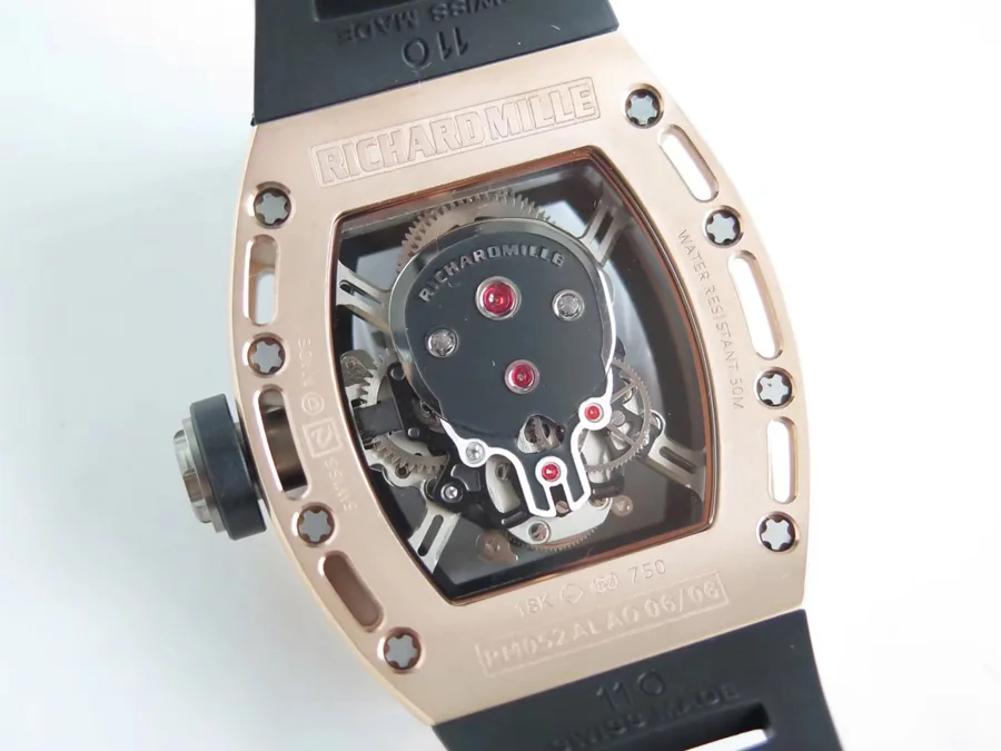 Richard Mille Replica RM 052 Black Strap Dense Bottom Sapphire Mirror