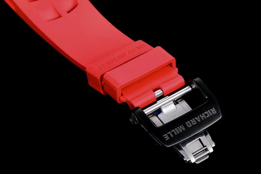 Richard Mille Replica RM 011 Red Rubber Strap Open Face Numerals Folding Buckle