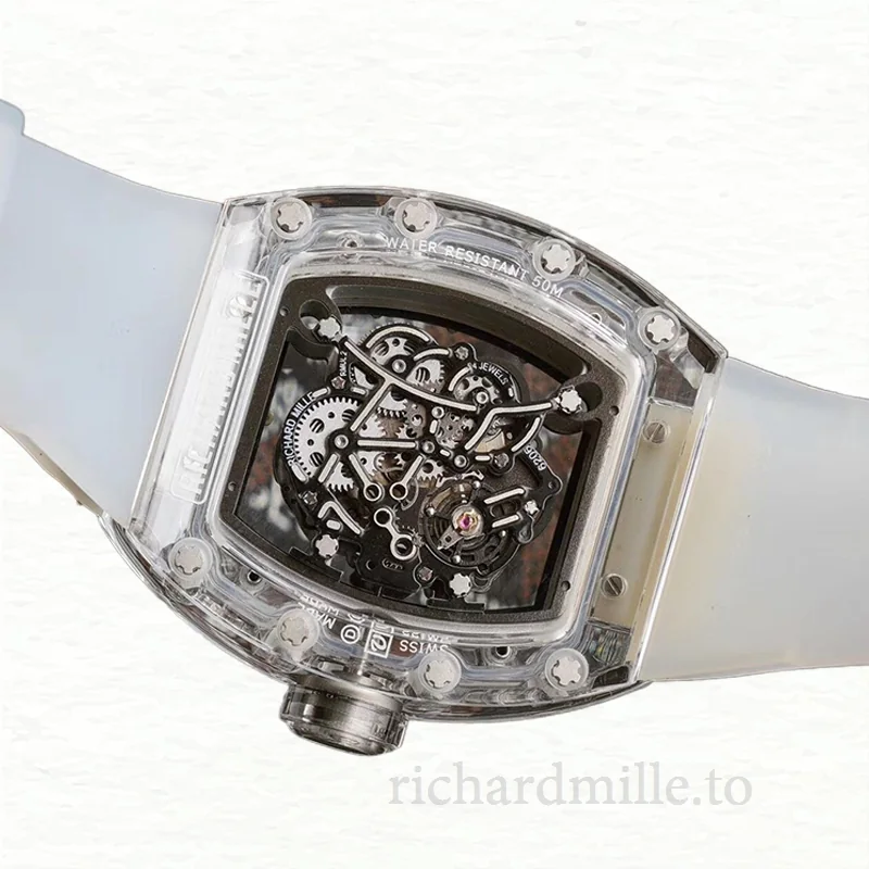 Richard Mille RM055 Men Automatic Transparent Dial Dot Watch