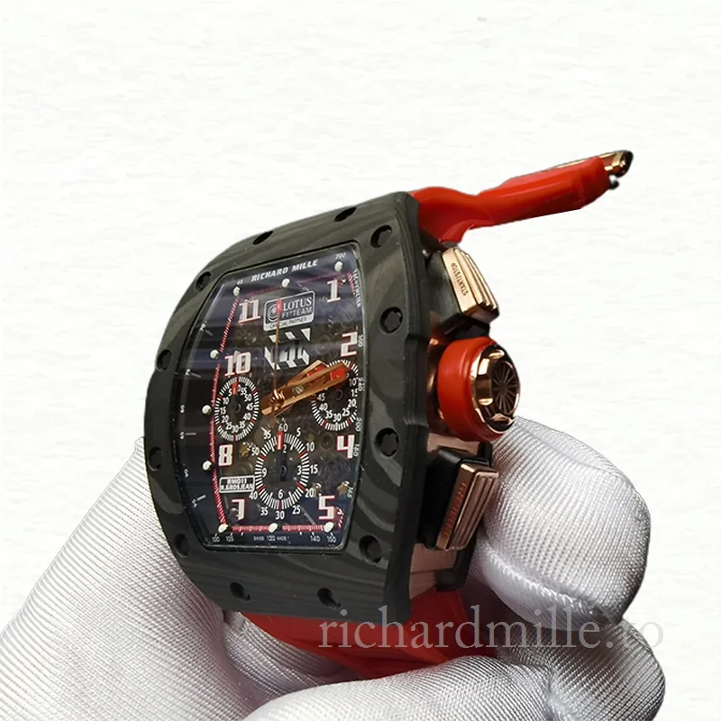 Richard Mille RM011 Automatic Men Titanium Watch Rubber Band