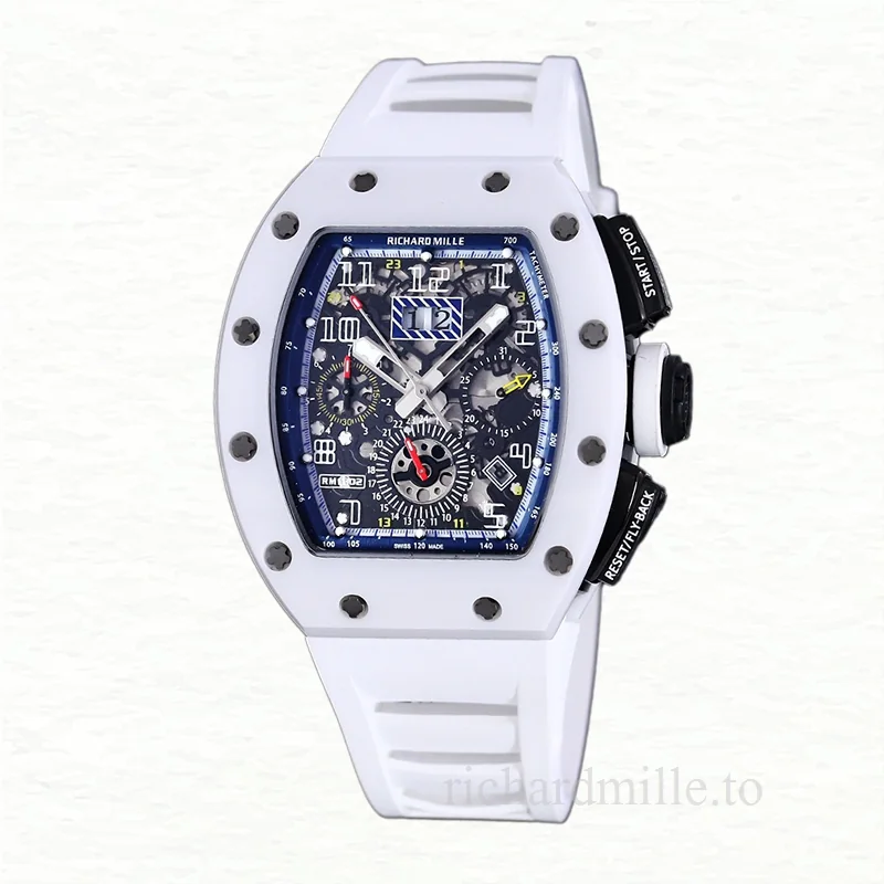 Richard Mille RM 011 Men Automatic Rubber Band Acrylic Transparent Dial