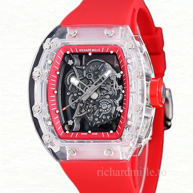 Richard Mille RM 055 Men Automatic Watch Rubber Band Acrylic
