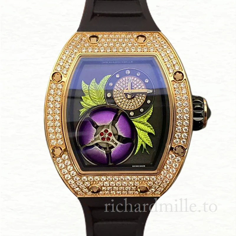 Richard Mille RM19-02 Hand Wind Men Rubber Band Flowers Dial