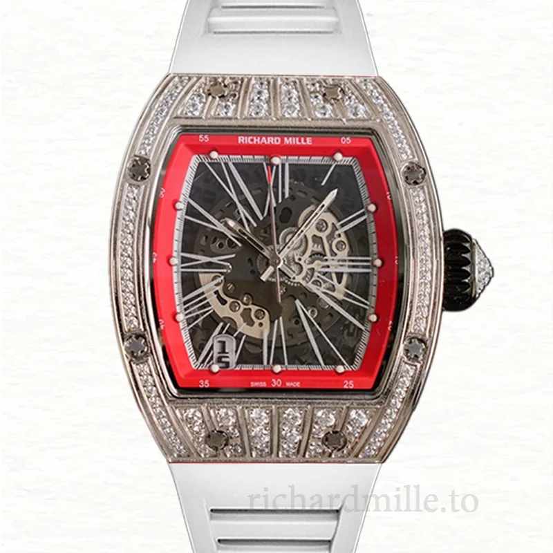 Richard Mille RM023 Men Automatic Roman Numeral Watch Rubber Band