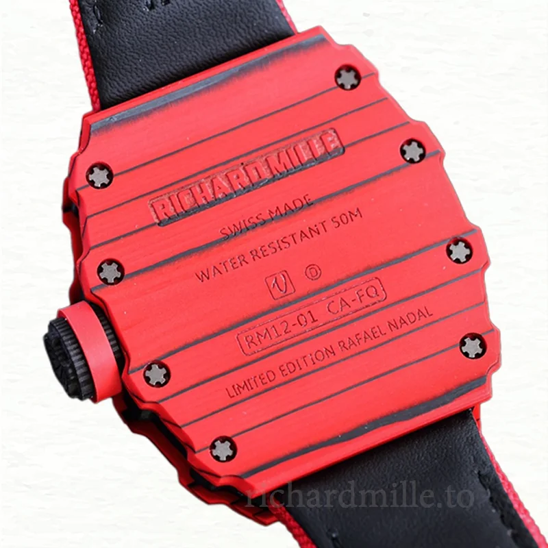 Richard Mille RM12-01 Automatic Men Strap Transparent Dial Watch