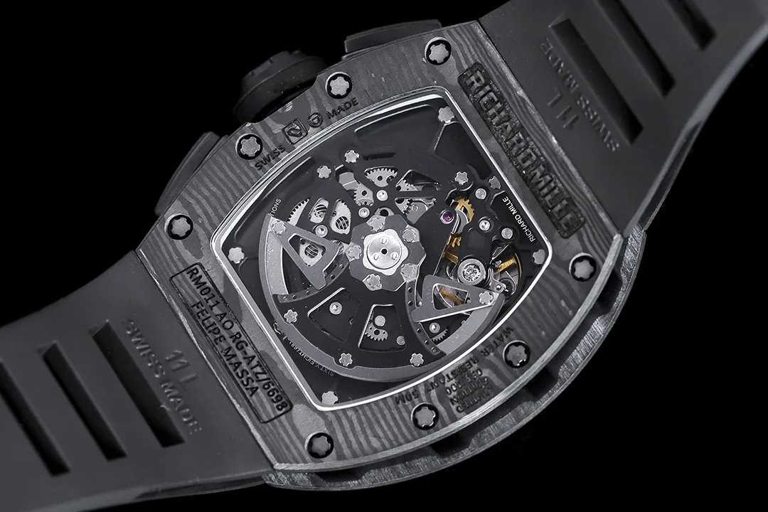 Richard Mille RM 011 Transparent Dial Men’s Black Rubber Band