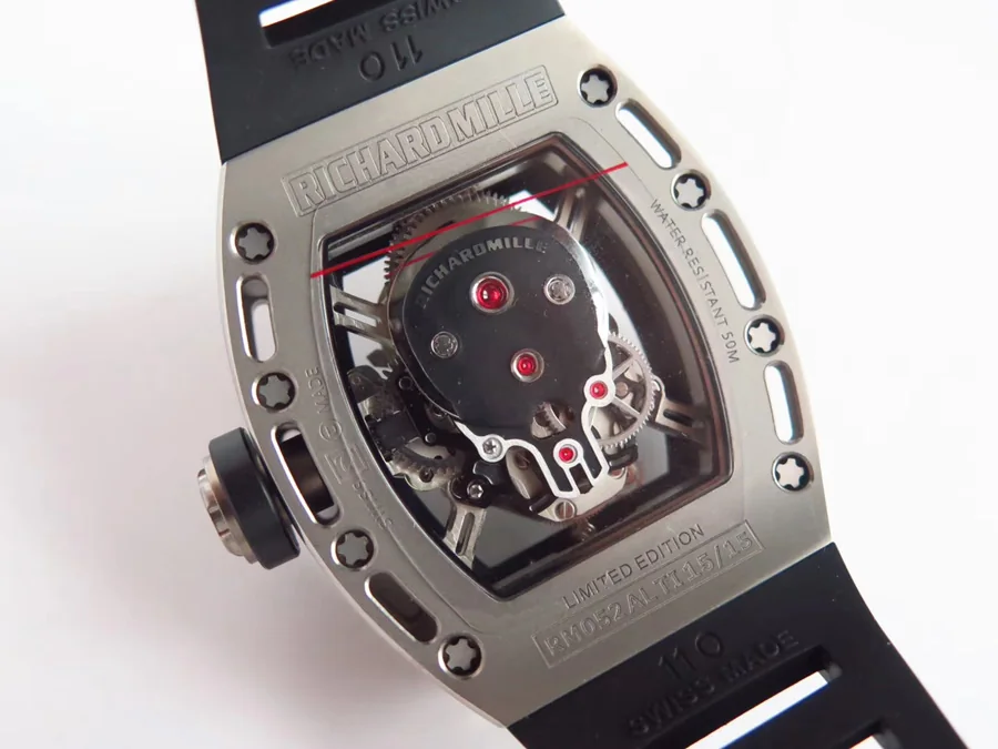 Richard Mille Replica RM 052 Black Rubber Strap Titanium Bezel
