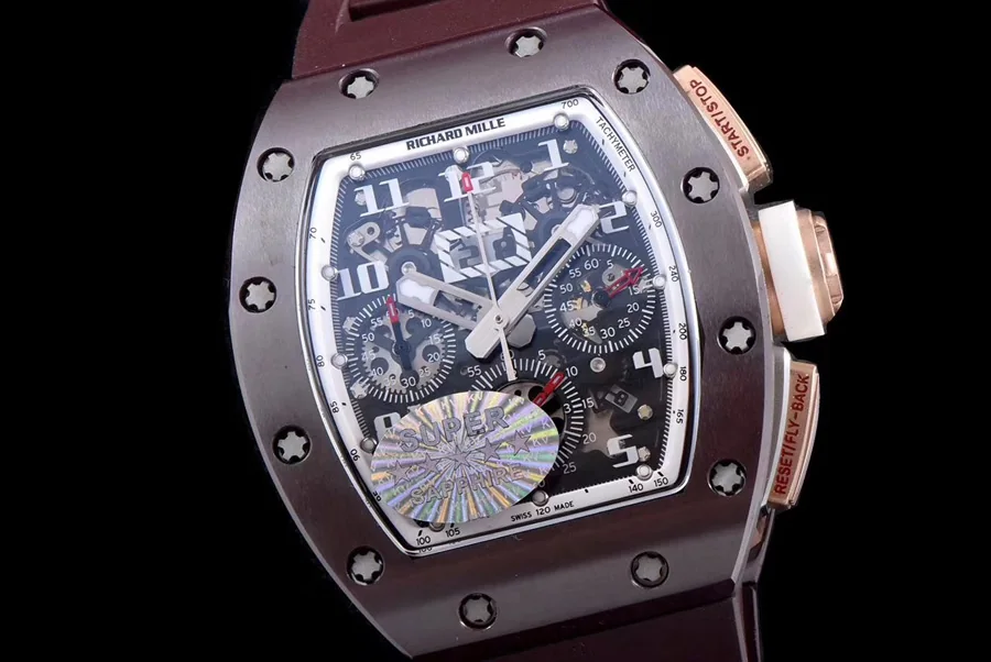 Richard Mille Replica RM 011 Brown Rubber Strap