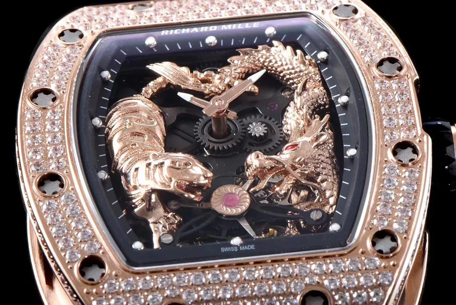 Richard Mille Replica RM 051 Black Strap Sapphire Mirror