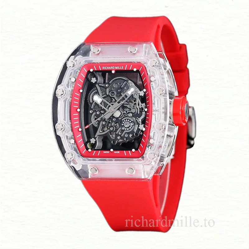 Richard Mille RM 055 Men Automatic Watch Rubber Band Acrylic