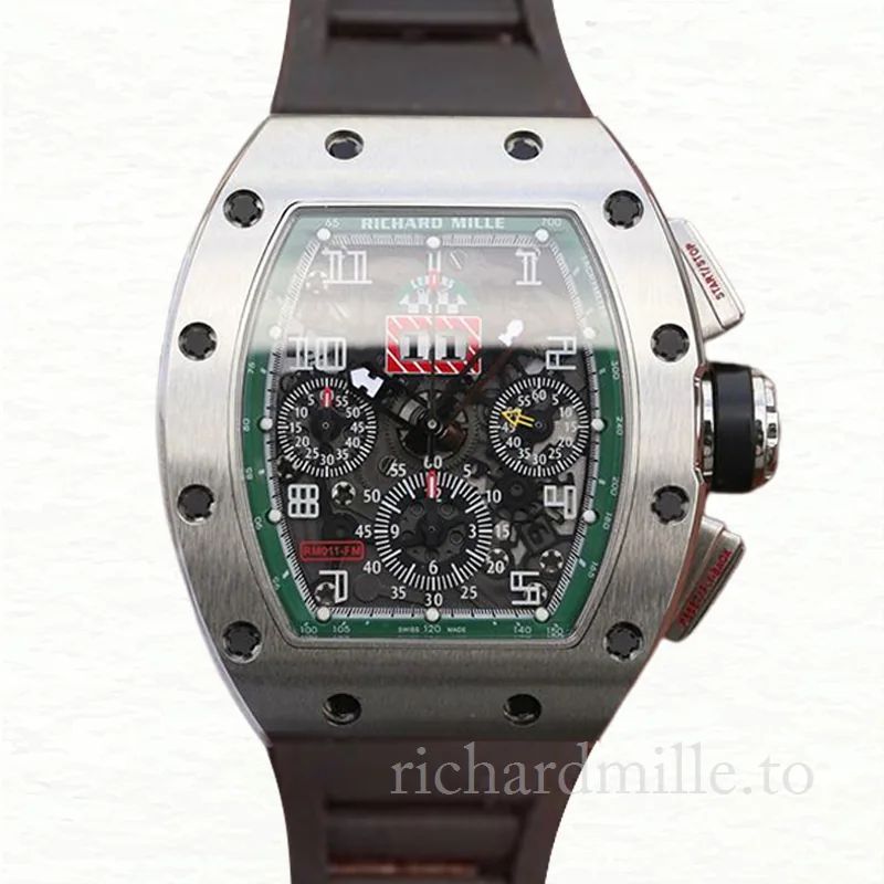 Richard Mille RM011 Men Automatic Transparent Dial Stainless Steel