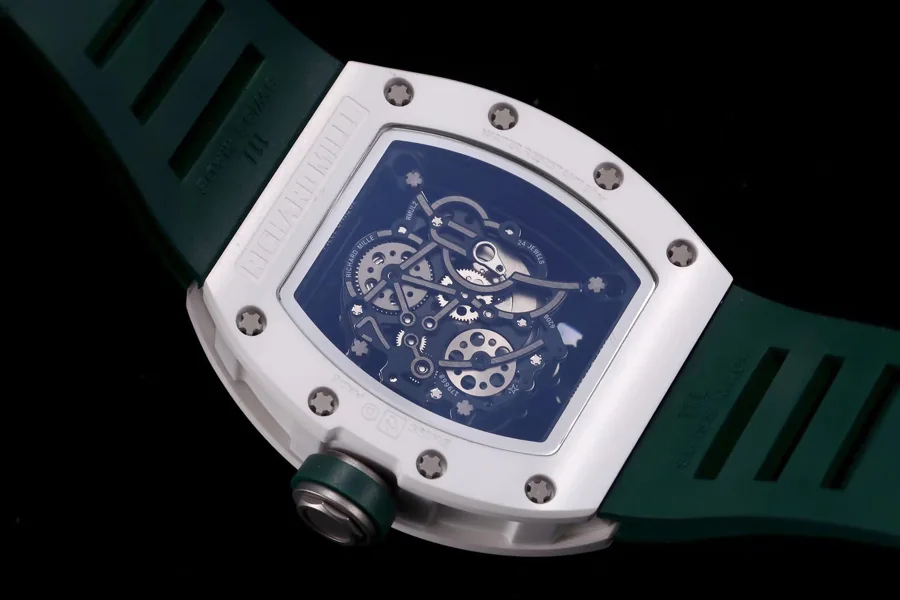 Richard Mille Replica RM 055 Green Strap White Ceramic Bezel