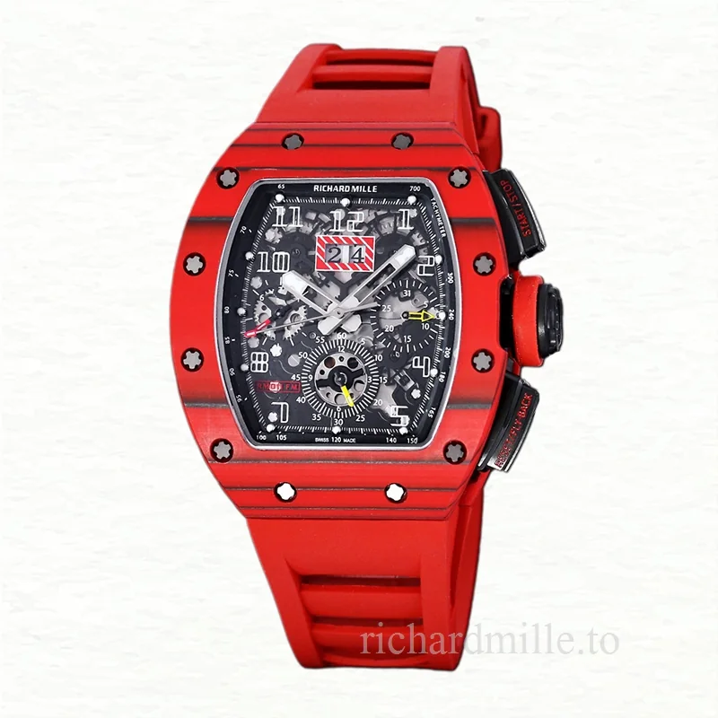 Richard Mille RM 011 Automatic Men Watch Transparent Dial