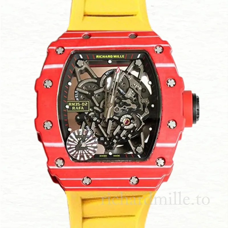 Richard Mille RM35-02 Men Mechanical Rubber Band Ceramics Bezel