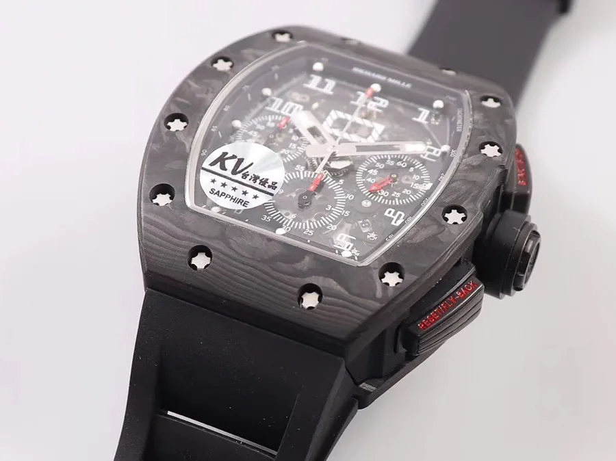 Richard Mille Replica RM 011 Black Strap Black Dial