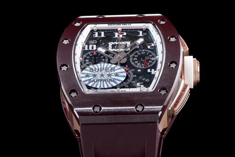 Richard Mille Replica RM 011 Brown Rubber Strap
