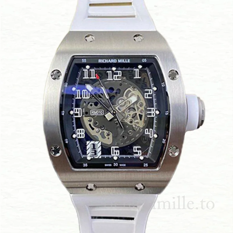 Richard Mille RM010 Men Mechanical Stainless Steel Transparent Dial