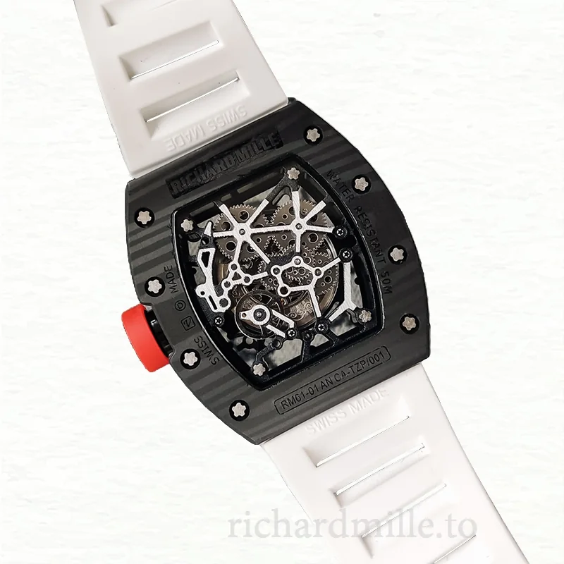 Richard Mille RM35 Mechanical Men Watch Skeleton Dial Rubber Band