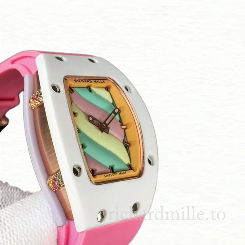 Richard Mille RM07-03 Ladies Mechanical Rubber Band Candy Dial Watch