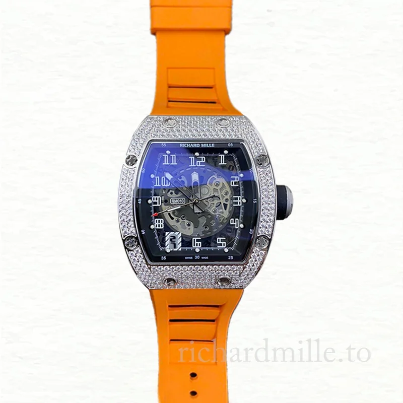 Richard Mille RM010 Mechanical Men Rubber Band Diamond Bezel