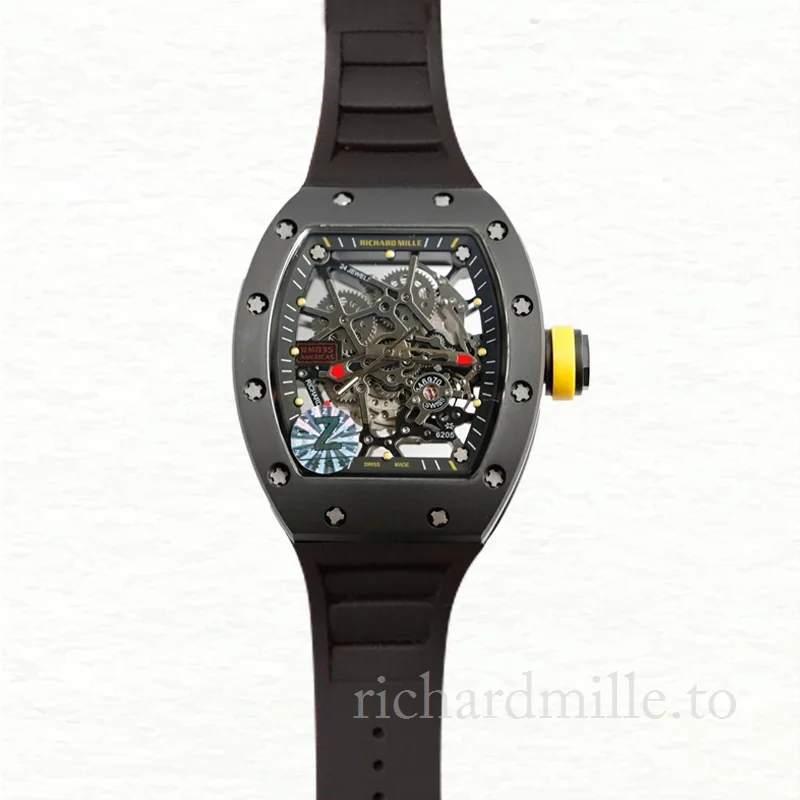 Richard Mille RM035 Mechanical Men Transparent Dial Rubber Band