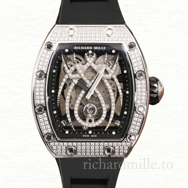 Richard Mille RM019 Hand Wind Men Watch Black With Diamonds Dial