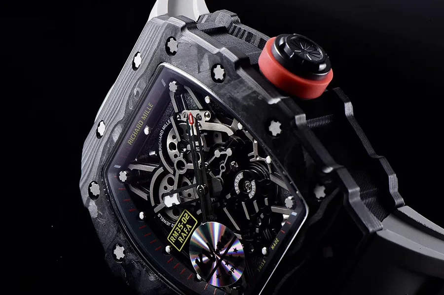Richard Mille Replica RM 35 Grey Strap Imported Carbon Fiber Material Bezel