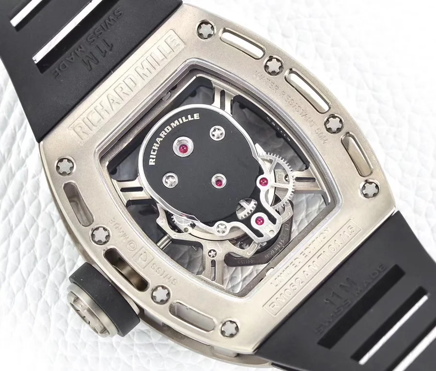 Richard Mille Replica RM 052 Black Rubber Strap Folding Buckle