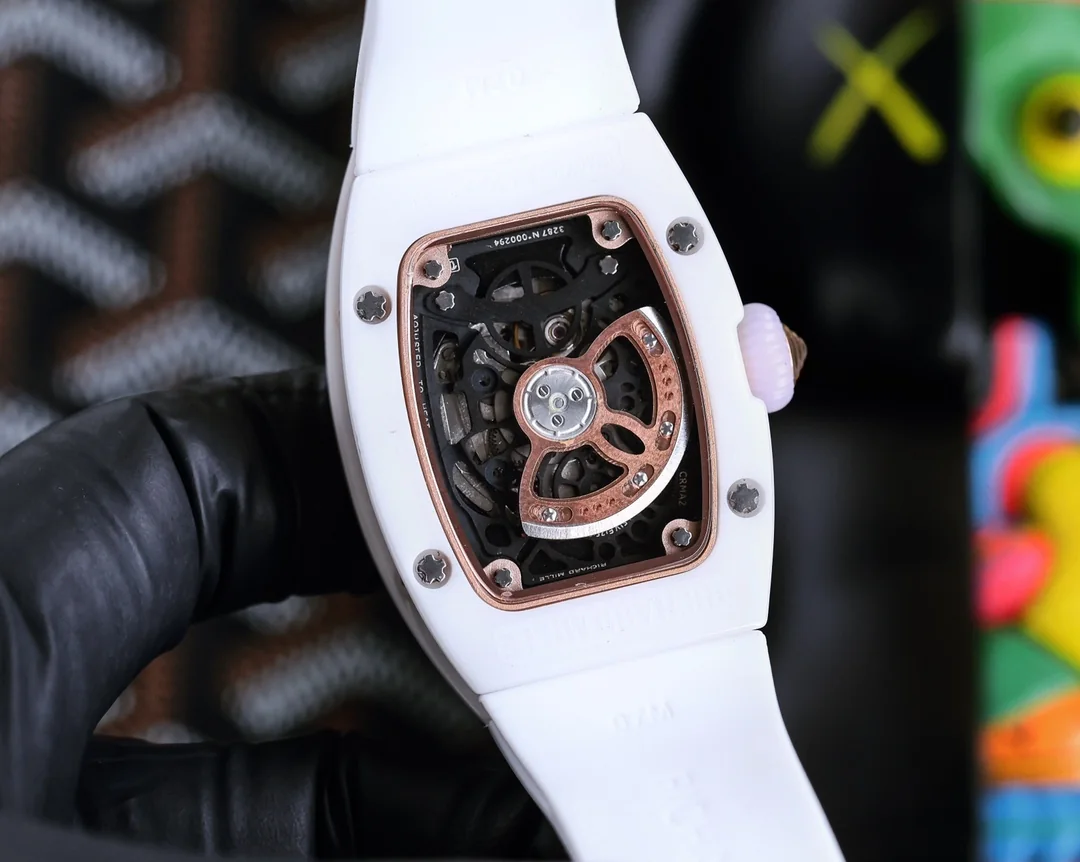 Richard Mille RM007 Diamond Dial White Rubber Band Watch