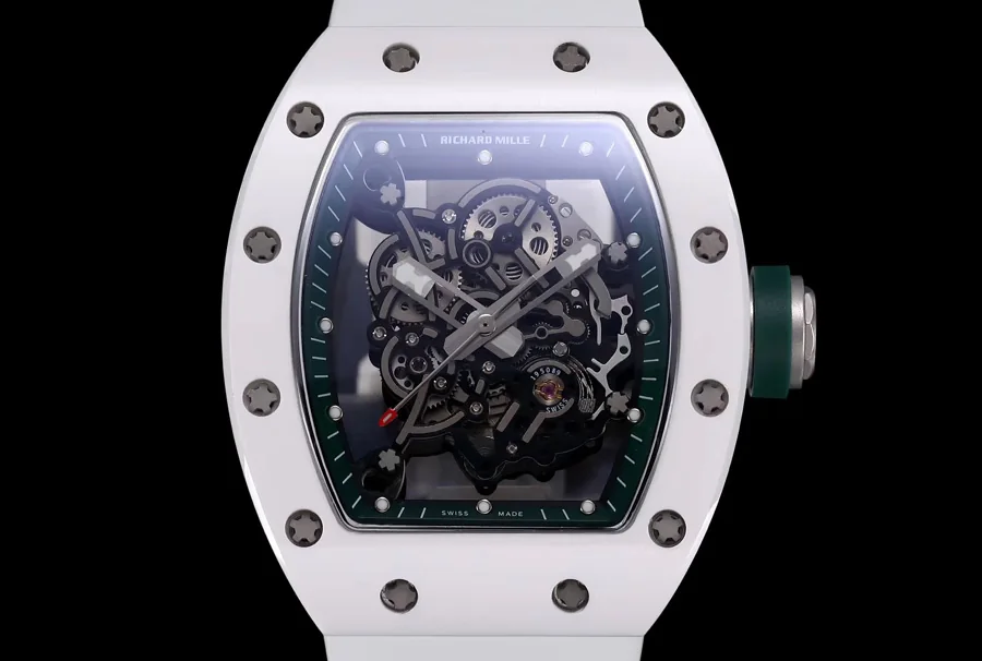 Richard Mille Replica RM 055 White Strap White Ceramic Material Case