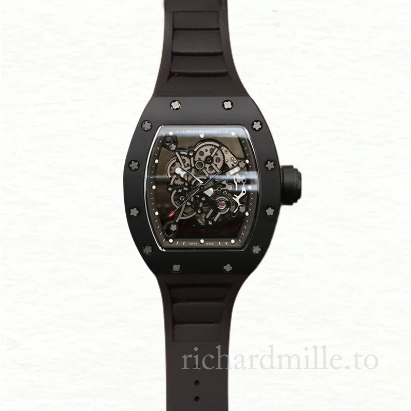 Richard Mille RM055 Mechanical Men Transparent Dial Rubber Band